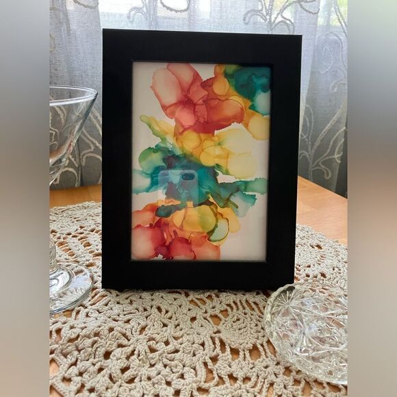 Original Alcohol Ink Abstract Painting signed No frame just painting Yupo 5x7” - Picture 2 of 2